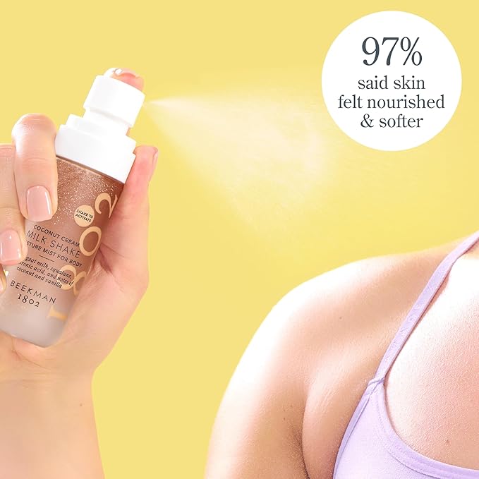 Beekman 1802 Coconut Cream Milk Shake - Body Mist - 2.0 fl. oz - With Hyaluronic Acid & Jojoba Oil - Instantly Moisturizes, Hydrates & Softens - Good for Sensitive Skin - Cruelty Free-VivaGrace Women