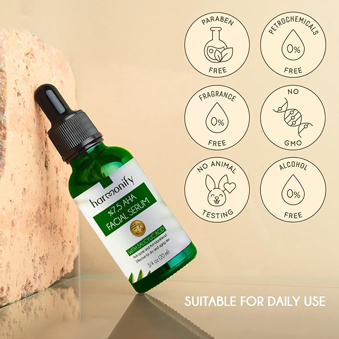 Pure Vitamin C Facial Serum with Salicylic Acid and Glycolic Acid, Anti-Wrinkle, Anti-Acne and Anti-Blackhead, Dark Spot Correcting, 7,5% AHA, Sebum Balance, ¾ oz-VivaGrace Women