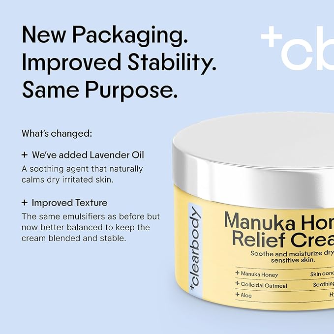 Clearbody Organics Colloidal Oatmeal Eczema Cream with Manuka Honey - 4 oz - Plant-Based Moisturizer & Eczema Ointment for Dry, Itchy Skin Relief-VivaGrace Women