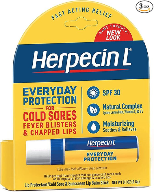 Herpecin L Lip Protectant SPF 30 0.10 oz ( Pack of 3)-VivaGrace Women