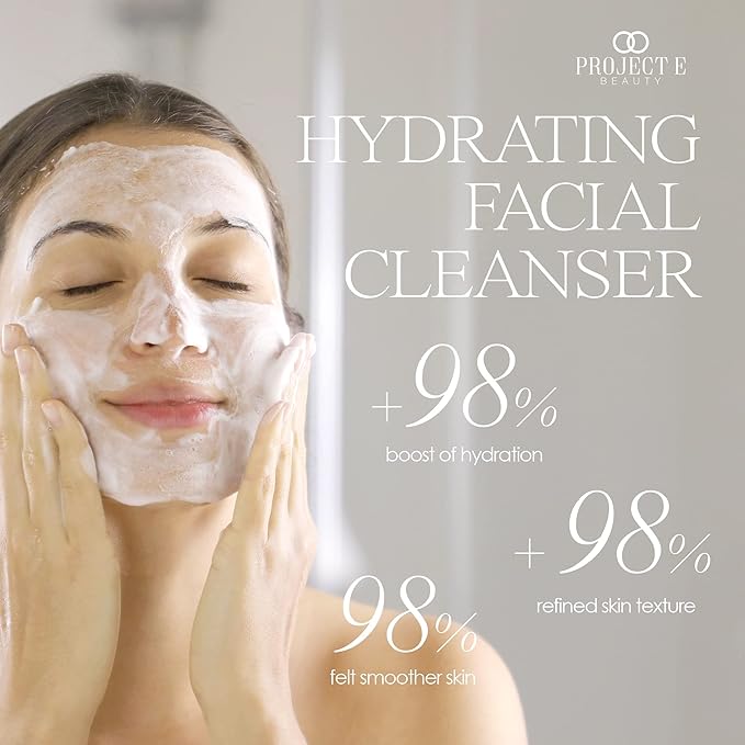 Project E Beauty Hydrating Facial Cleanser Gentle Cleansing | Removes Dirt, Oil & Makeup | Moisturizes & Hydrates | Brightens Complexion | Non-Foaming Formula | For All Skin Types | 125g-VivaGrace Women