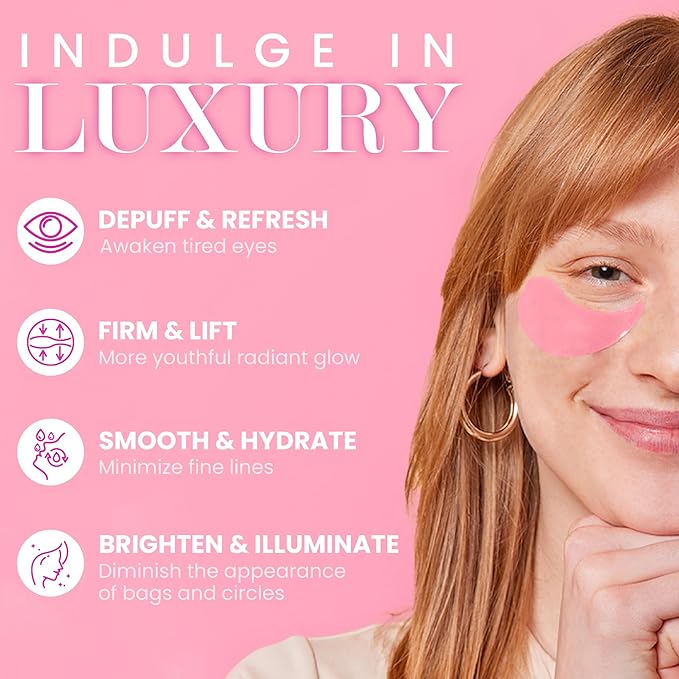 Under Eye Mask Under Eye Gels with Irish Sea Moss Bulgarian Rose and Hyaluronic Acid 60 Eye Gels (30 Pairs) Eye Masks for Men and Women-VivaGrace Women