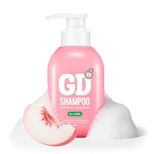 TS GD Shampoo for Girls | Korean Teen Shampoo with Upgraded Probiotics | Anti-Dandruff & Itchy Scalp Relief | Pink Peach Allergy-Free Fragrance | Sulfate-Free (13.53 fl oz, 400ml)-VivaGrace Women