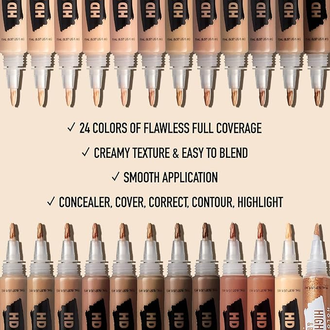 Ruby Kisses HD Concealer & Foundation Flawless Full Cover Brush Face Makeup (Orange Corrector)-VivaGrace Women