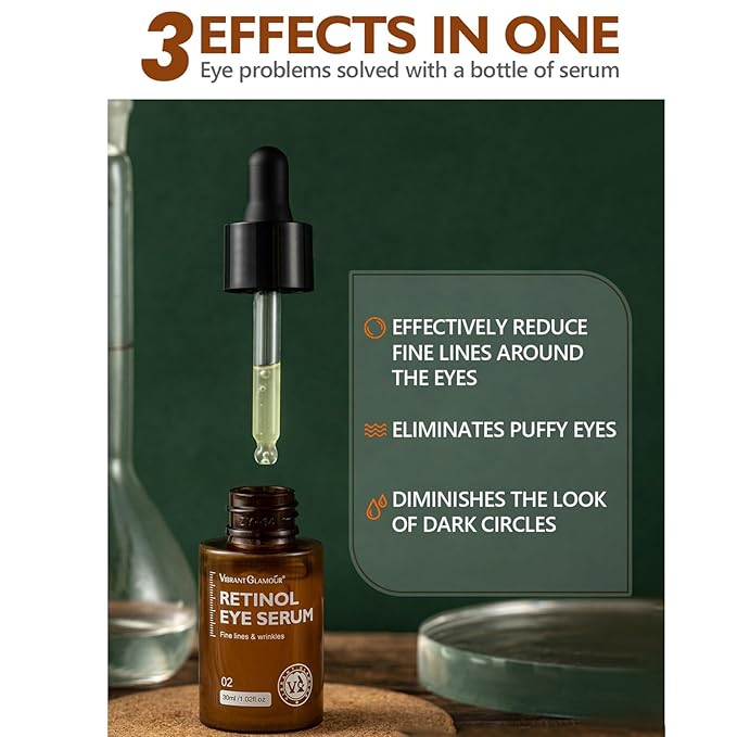 Retinol Eye Serum Anti Aging Under Eye Cream Visibly Reduces Wrinkles Fine Lines in 4-8 Weeks - Tightening Firming with Double Retinol 30ml-VivaGrace Women