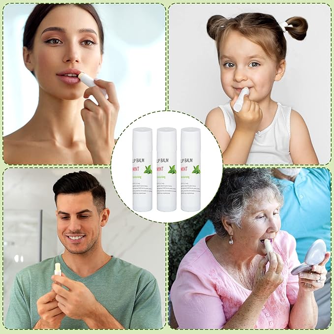 Demissle 150 Pcs Unlabeled Lip Balm Bulk Chapped Stick Blank Mini Lip Balm Gifts Moisturizing Lip Balms Favors for Women Homeless Wedding Bridal Shower Favors Baby Shower Guests Favors(Mint)-VivaGrace Women