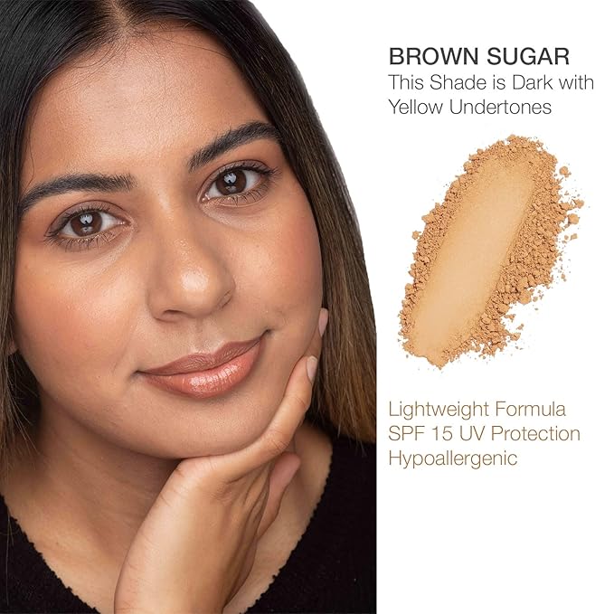 bellapierre Compact Mineral Foundation SPF 15 | Vegan & Cruelty Free Natural Makeup | Full Coverage Matte Foundation | Hypoallergenic | Oil & Talc Free - 0.35 Oz - Brown Sugar-VivaGrace Women