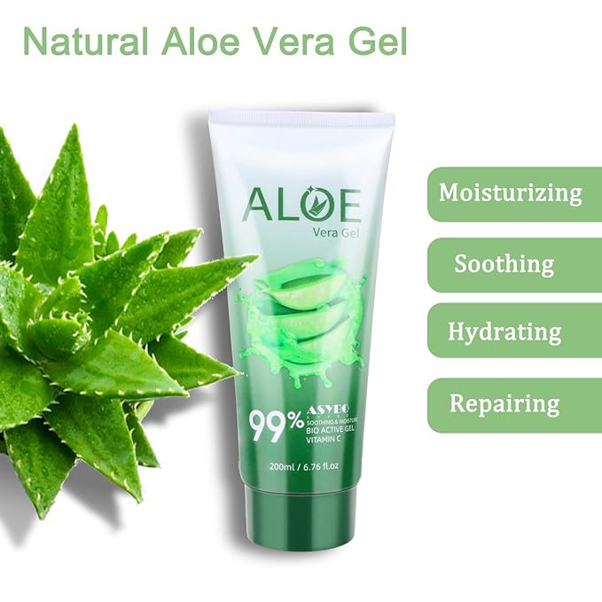 200x2 ML Aloe Vera Gel – 99% Organic Pure Aloe Vera Hydrating Face & Body Moisturizer, Natural Aloe Cream for Dry Skin, Sunburn, Acne, Soothing & Moisturizing-VivaGrace Women