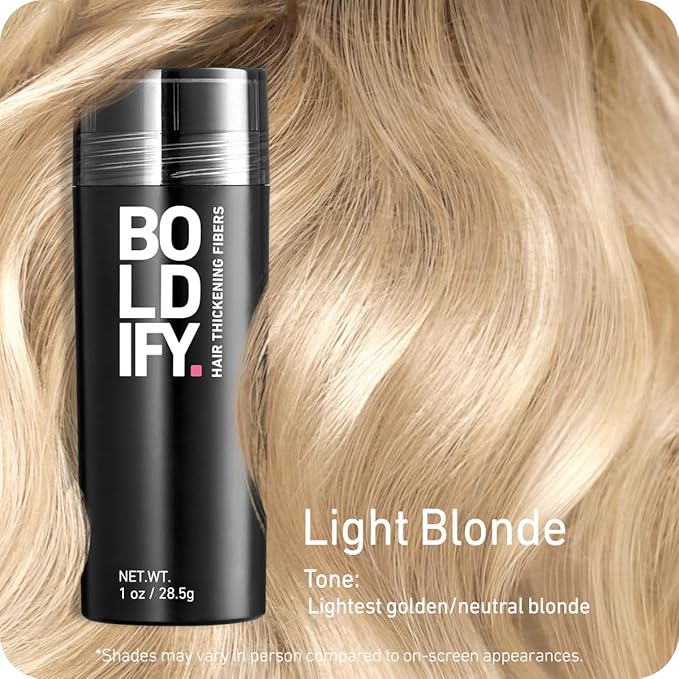 BOLDIFY Hair Fibers (28.5g) - Fill In Thinning and Fine Hair for an Instantly Fuller, Thicker Look - 14 Shades for Women & Men - Light Blonde-VivaGrace Women
