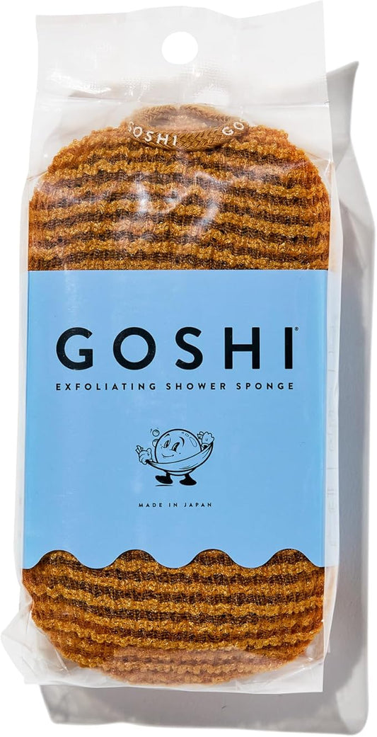 GOSHI Exfoliating Shower Sponge - Rip-Resistant, Rapid-Drying Exfoliating Bath Sponge for All Skin Types - Marigold Yellow - Made in Japan-VivaGrace Women