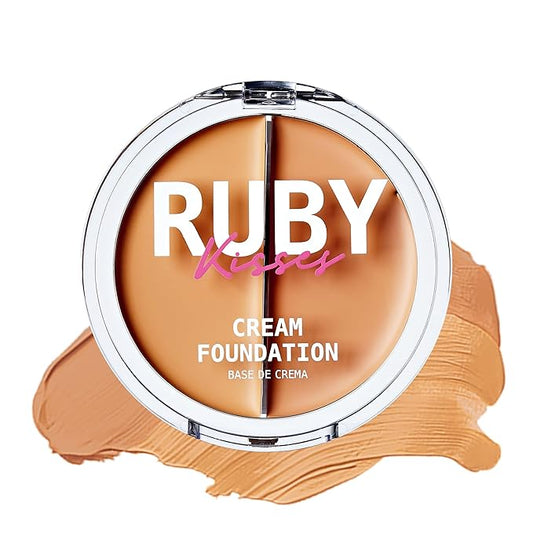 Ruby Kisses 3D Face Creator Cream Foundation & Concealer, 12 Hours Long Lasting, Medium to Full Coverage, Non-Greasy, Ideal for Makeup & Contour Palette (Level 4)-VivaGrace Women