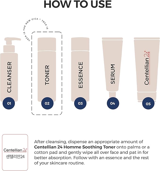 Centellian 24 Homme Soothing Facial Toner with TECA, Centella Asiatica, Vitamin E - Skin Care for Men (5.07 fl oz) by Dongkook Pharmaceutical-VivaGrace Women