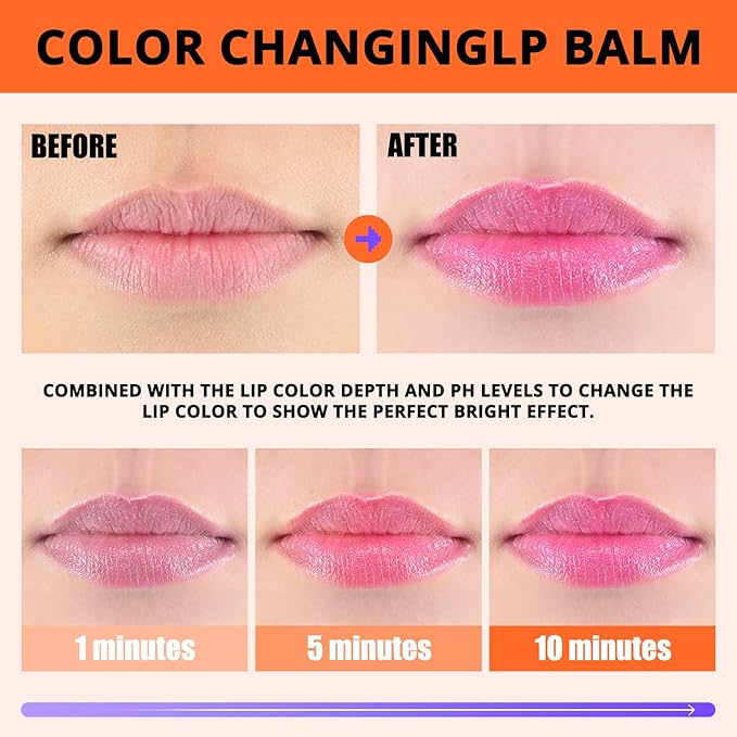 CHARMACY Magic Color Lip & Cheek Balm, PH Color Changing Blusher for Cheeks, Long Lasting Moisturizing Multi Use cream Waterproof Blush Makeup, PERSIMMON JELLY (#04)-VivaGrace Women