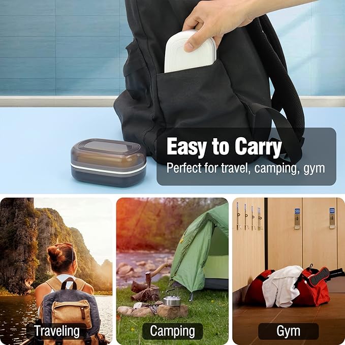 Travel Soap Container, Leakproof Soap Box, Travel Soap Holder with Removable Draining Layer, Portable Soap Case for Traveling, Camping, Gym (White, 1 Pack)-VivaGrace Women