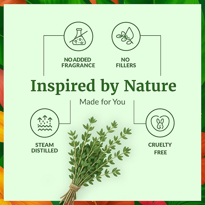 SVA Thyme Essential Oil – 4 Fl Oz – 100% Natural Thyme Oil - for Diffuser, Hair Care, Face, Skin Care, Aromatherapy, Scalp and Body Massage, Soap and Candle Making – with Dropper-VivaGrace Women