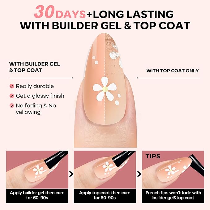 modelones Press on Nails, 150 Pcs French Tip Press on Nails, NailBoxie Brown Almond Shape Nail Tips, Natural Salon Finish Fake Nails, Ideal for Wedding, Party, Daily DIY Nail, 15 Sizes-VivaGrace Women