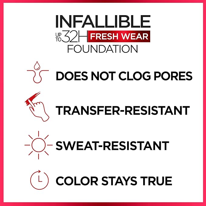 L'Oreal Paris Makeup Infallible Up to 32 Hour Fresh Wear Lightweight Foundation, 400 Pearl, 1 Fl Oz, Packaging May Vary-VivaGrace Women