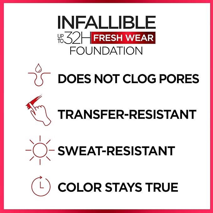 L'Oreal Paris Makeup Infallible Up to 32 Hour Fresh Wear Lightweight Foundation, 488 Caramel, 1 Fl Oz, Packaging May Vary-VivaGrace Women