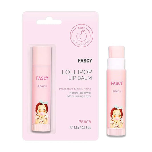 FASCY Lollipop Lip Balm Peach, Lip Balms & Moisturizers, Korean Lip Balm, Korean Lip, Korean Lip Products, Paraben Free, Moisturizing, 0.13 Oz, (Peach)-VivaGrace Women
