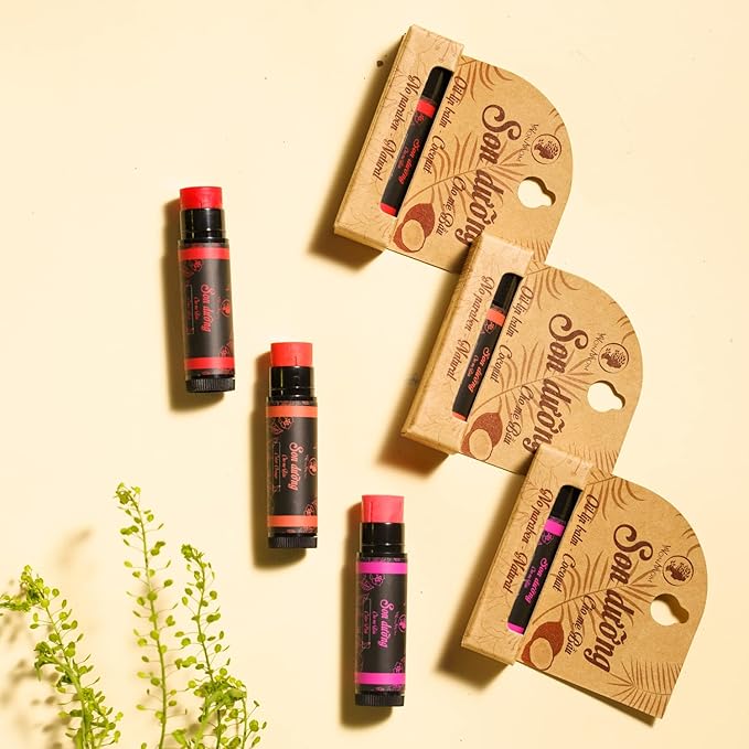 Organic Lip Balm with Cordyceps (Color: Pink, Orange, Red) (Pink)-VivaGrace Women