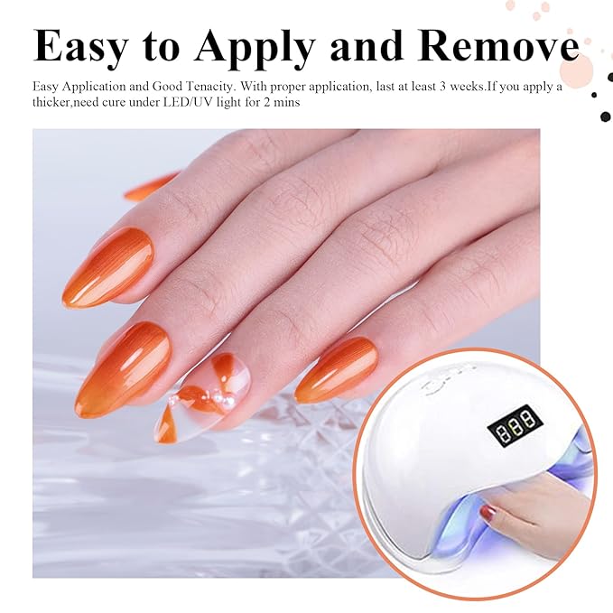 Imtiti Pearl Orange Gel Nail Polish, 1 Pcs 15ml Orange Color Soak Off LED Long-Lasting Nail Gel Polish Nail Art Starter Manicure Salon DIY at Home, 0.5 Fluid Ounces