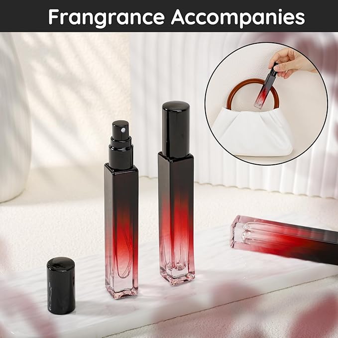 Segbeauty Travel Perfume Bottle Refillable, 2pcs 10ML Mini Glass Perfume Bottles Empty, Portable Cologne Spray Bottle Small Toiletries Cosmetic Supplies Sample Container Atomizer Travel Essential-VivaGrace Women