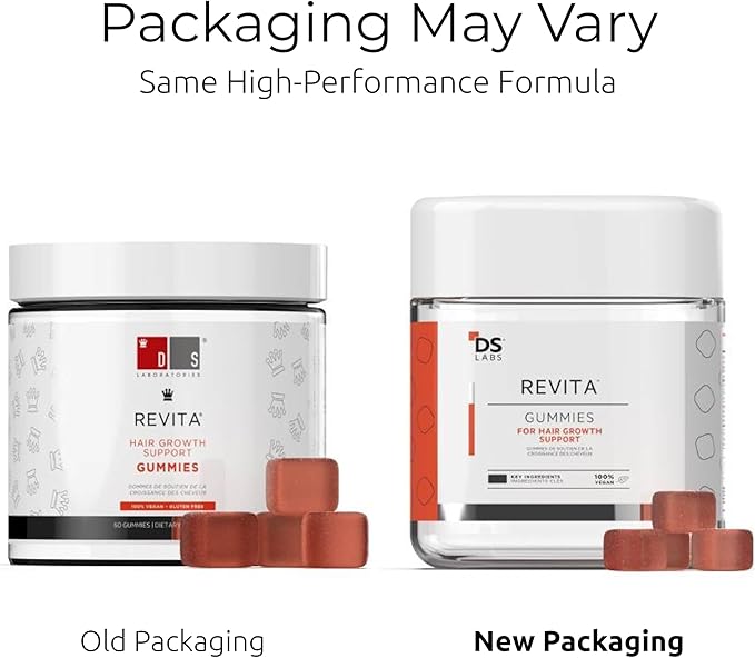 DS Labs Revita Hair Vitamin Gummies - Thickening & Strengthening Hair Supplement with Biotin, Zinc, Iron, Magnesium, Vitamin D & Melatonin, Fuller, Healthier-Looking Hair, Vegan & Gluten-Free-VivaGrace Women