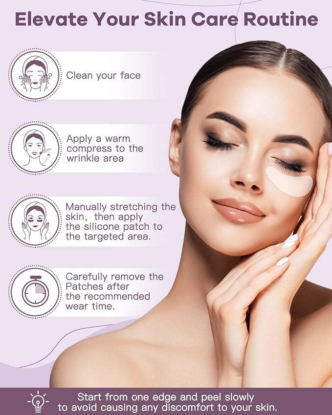 Reusable Anti-Wrinkle Patches Set, Reusable Silicone Patches Set, Forehead, Undereye and Smile Lines Repair-VivaGrace Women