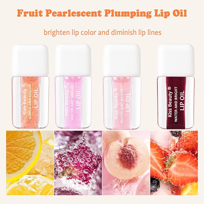 Plumping Lip Oil,Lip Gloss Hydrating Tinted Lip Balm Lip Care Transparent Toot Lip Oil Tinted Lip Glow Oil Long Lasting Nourishing Non-sticky Repairing Lightening Lip Lines Shine Primer Lip Tint（Grape)-VivaGrace Women
