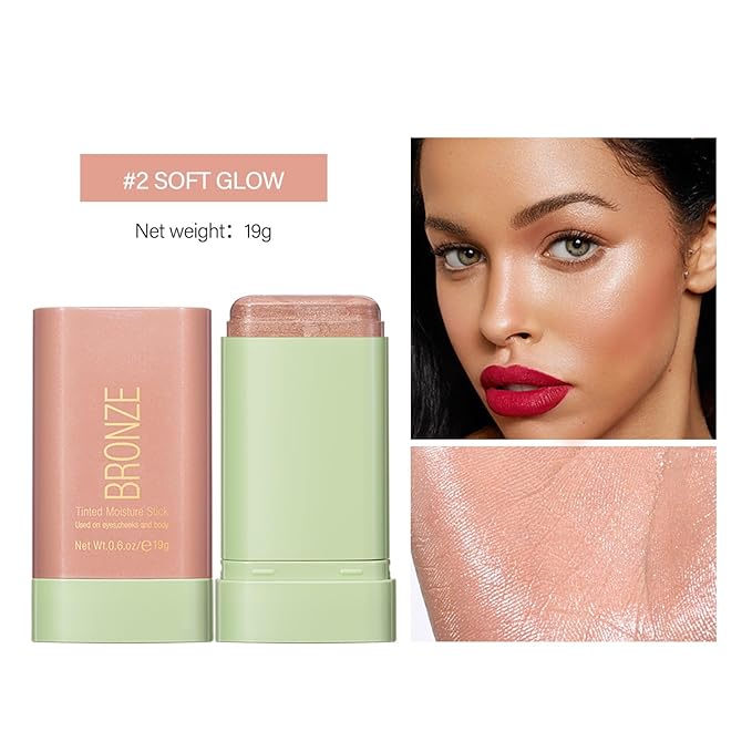 Blush Stick, Cream Blush Stick for Cheeks & Lips, Blendable Long-Lasting Multi-Use Contour Stick & Highlighter Makeup (SOFT GLOW)-VivaGrace Women