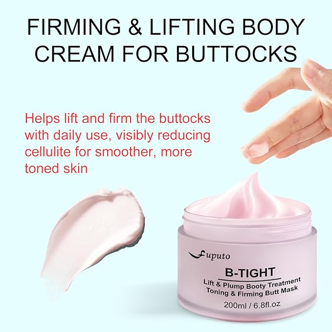 B-TIGHT Body Cream, 200ml Leave-On Booty Enhancing Mask, Firming & Moisturizing Cream, Leave-On Cellulite Mask - Improves Skin Tightness in Buttock Area, Lift sagging skin - 6.76 oz-VivaGrace Women