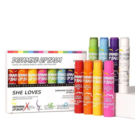 8PCS Tinted Lip Balm with Vaseline, 8 Colored Lip Balm Set, Natural Plumping Lip Balm Pack, Girls’ PH Lip Balm Bulk, Small Gifts Lipstick Sets For Women, Hydrating Lip Tint Balm, Soft Chap Sticks Pack-VivaGrace Women