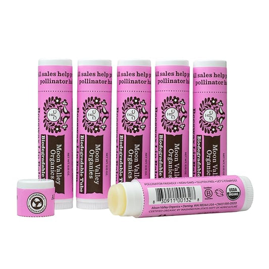 Moon Valley Organics Beeswax Lip Balm for Moisturizing Lips and Cuticles (JUICY BLACKBERRY, 6-Pack)-VivaGrace Women