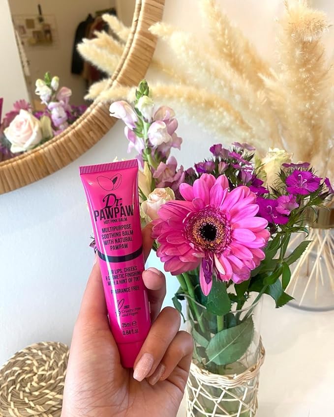 Hot Pink, Multi-Purpose Natural No Fragrance Balm for Hydrating Lips, Skin, Hair, Cuticles, Nails & Beauty Finishing (25 ml)-VivaGrace Women