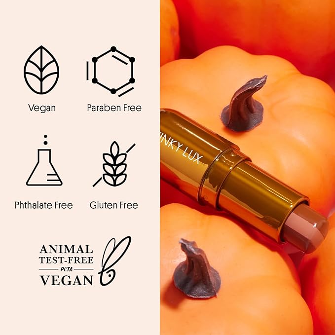 Winky Lux Pumpkin Spice Latte Tri-Color Tinted Lip Balm – Hydrating Balm, Sheer Pink Tint, Lip Care with Jojoba Oil & Vitamin E, Moisturizes & Softens Dry Lips, Buttery Soft with Pumpkin Spice Scent-VivaGrace Women