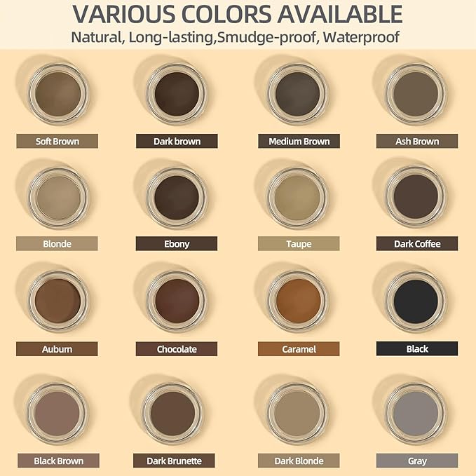 Eyebrow Pomade - Waterproof Brow Pomade for Long-lasting Results,Smudge Proof and Sweat Resistant Formula,Natural Eyebrow Makeup for All Skin Types and Tones - Dark Brown-VivaGrace Women