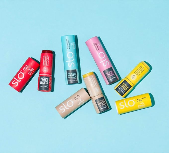 Slo | Natural Tinted Lip and Cheek Balm - All Natural Ingredients, Vegan & Cruelty Free, Hydrating & Soothing, Plastic Free, Paper Packaging | Cherry Blush, 0.28oz-VivaGrace Women