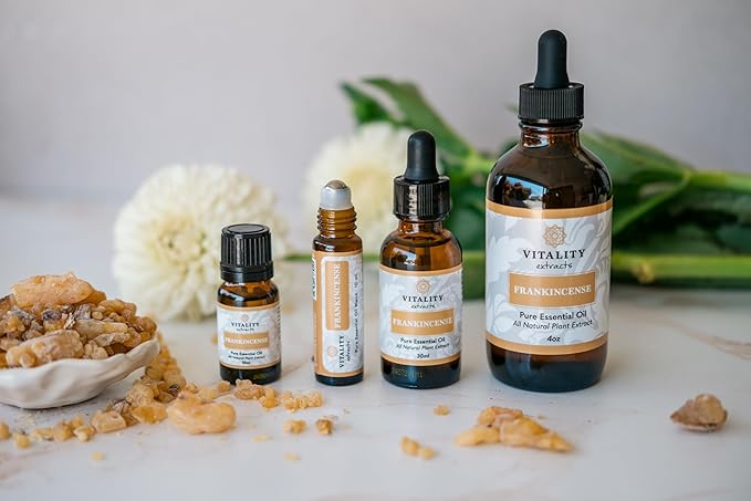 Vitality Extracts Frankincense Essential Oil - 10ml, Boswellia Serrata, Aromatherapy, Skin Care, Natural Calm, Rest & Relaxation, Yoga, Comfort-VivaGrace Women