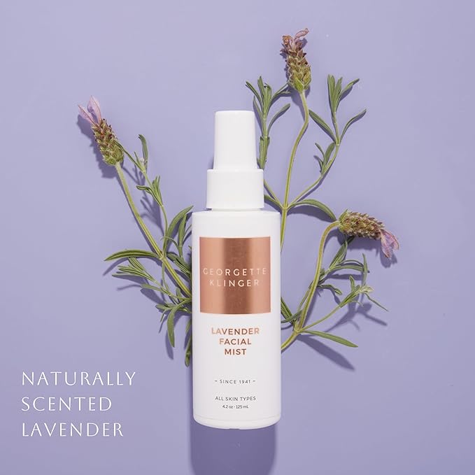 Georgette Klinger Lavender Facial Mist - Moisturizing and Long-Lasting Facial Spray with Aromatherapy, Antioxidants, and Skin-Plumping, Makeup Setting for Dewy, Hydrated Skin - 4.2 oz-VivaGrace Women