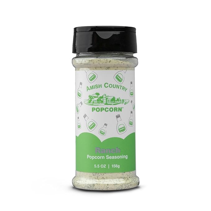 Amish Country Popcorn | Seasoning Variety Pack | 4 Bottles | White Cheddar - Cheddar Cheese - Sour Cream & Onion -Ranch | Nut Free | Old Fashioned, Non-GMO and Gluten Free