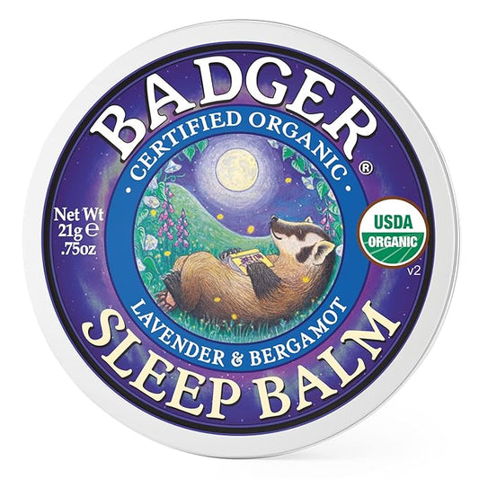 Badger - Sleep Balm, Lavender & Bergamot, Natural Sleep Balm, Scented Relaxing Balm for Children and Adults, Calming Night Balm, Organic Sleep Balm, 0.75 oz-VivaGrace Women