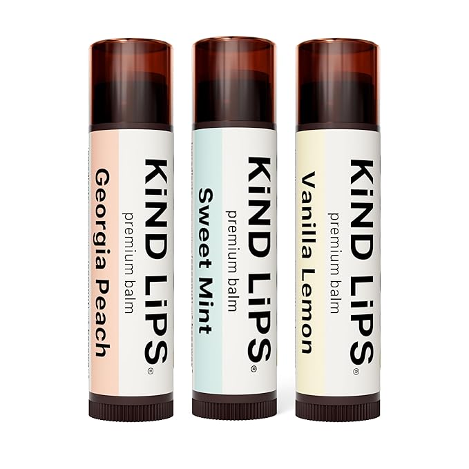 Kind Lips Lip Balm - Nourishing & Moisturizing Lip Care for Dry, Chapped Lips | Infused with Shea Butter & Beeswax | Variety Pack | 0.15 Oz (Pack of 3)-VivaGrace Women