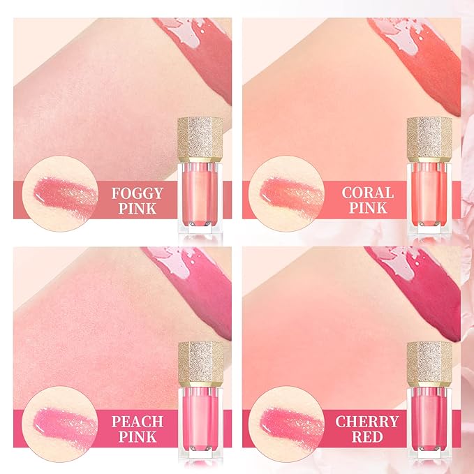 Soft Cream Blush, Liquid Blush for Natural Dewy Blush Makeup, Lightweight Blush for Cheeks, Long-Wearing Smudge Proof Liquid Blush Makeup, Cream Liquid Cream Blush Makeup - Foggy Pink-VivaGrace Women