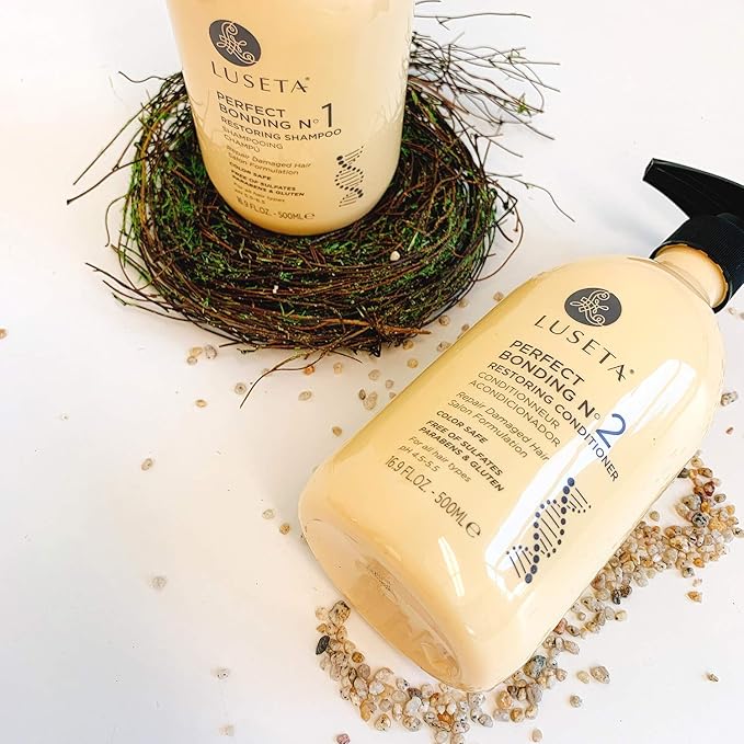 Luseta Perfect Bonding Restoring Shampoo & Conditioner Set, Bond Strengthening & Color Longevity for All Hair Type, Bond Repair Shampoo and Conditioner Set Sulfate & Paraben Free, 2x33.8 oz-VivaGrace Women