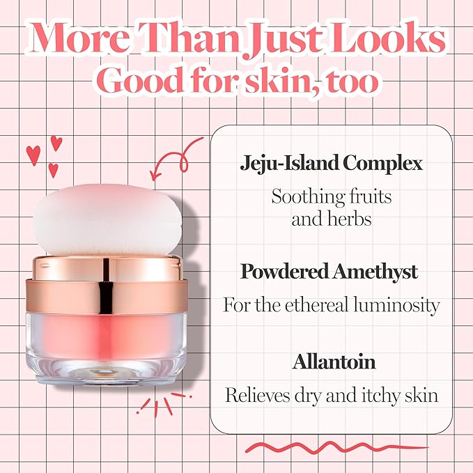 Hope Girl 3D Powder Blusher 0.17oz | Skin-Loving Korean Mini Blush for Cheeks and Eye Makeup w/Allantoin | K Beauty Cool Toned Vibrant Sunkissed Fine Powder Makeup Blush Cosmetics (#02 Coral Stone)-VivaGrace Women