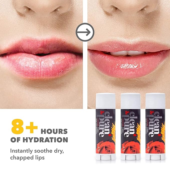 Bee Mine Lip Balm 3-Pack | Lip Care Set With 100% All Natural Beeswax | Vitamin E Oil | Flavored Lip Balm for Dry, Chapped Lips | Made in Australia……-VivaGrace Women