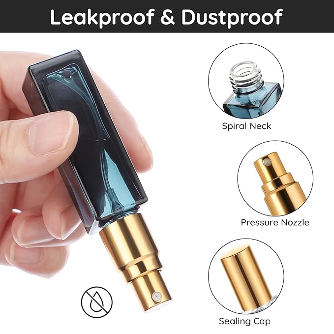 Segbeauty Atomizer Sprayer for Perfume, 10 Packs Glass Perfume Bottles Empty, 10ML Travel Refillable Perfume Bottle Portable Sprayer Atomizer Travel Accessory Toiletries Cosmetic Dispenser Bottle-VivaGrace Women