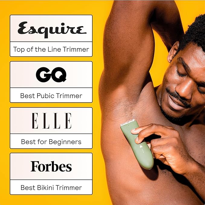 MERIDIAN The Trimmer Original - Body Hair Trimmer for Men, Electric Shaver for Pubic Hair, Chest, Legs & Bikini, Waterproof & Rechargeable, Sage-VivaGrace Women