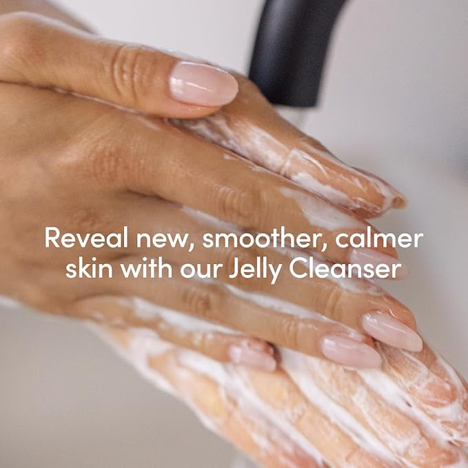 Jelly Cleanser - Daily Gentle Face Wash Enriched with Aloe Vera Gel - All Skin Types, Vegan, Cruelty Free, Fragrance Free, 5.07 FL OZ