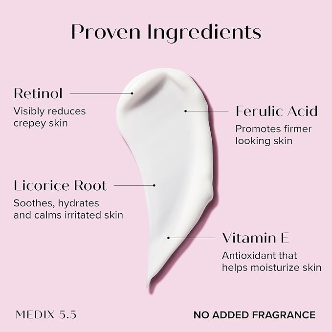 MEDIX Fragrance Free Retinol Body Lotion Crepey Skin Care Treatment | Anti Aging Body Lotion & Face Moisturizer | Firming Retinol Cream For Face Targets Loose Crepe Skin, Wrinkles, & Fine Lines, 2PC-VivaGrace Women